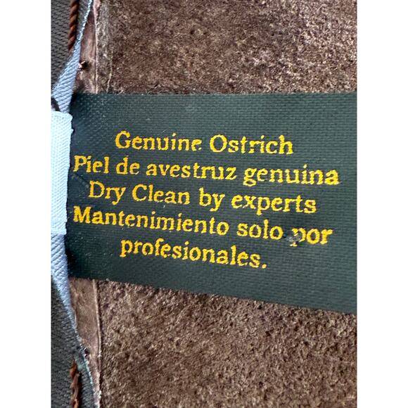 Genuine Ostrich Wide Leather Belt Womens Size Medium Dark‎ Brown - Picture 10 of 14